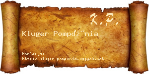 Kluger Pompónia névjegykártya